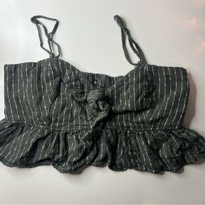 Dark green crop top with a front tie knot